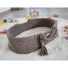 Lėlių nešynė boho stiliaus, medvilninė, mocca spalvos