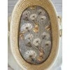My Sweet Baby Medvilninis patalynės užvalkalas kūdikio lopšiui 75x35 cm pilkas su pienėmis