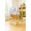 My Sweet Baby Lėlės pintas vežimėlis su juodai balta patalyne – natūralus
