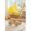 My Sweet Baby Lėlės pintas vežimėlis su gelta patalyne – natūralus