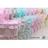My Sweet Baby Lėlės pintas vežimėlis su pilka patalyne – baltas