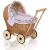 My Sweet Baby Lėlių vežimėlis su pilka patalyne ir paminkštinimu – natūralus