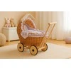 My Sweet Baby Lėlių vežimėlis su pilka patalyne ir paminkštinimu – natūralus