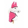 Super Hobby Horse Rinkinys hobby horse rožinė fleece antklodė ir ausinukai