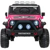 Vaikiškas elektrinis džipas 4x4 su LED šviesomis ir saugos diržais, nuo 3 metų, juodas