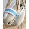 Super Hobby Horse Reguliuojamas kantaras hobi arkliukui šviesiai mėlynas su balta pūkine apdaila
