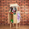 Skippi Medinė dviguba žirgų tvartelio lentyna vaikams nuo 3 metų, reguliuojamo aukščio, rankų darbo
