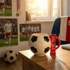 Sprintigo Didelis futbolo formos puodelis su 700 ml talpa ir silikonine padėkliuke, futbolo gerbėjams