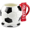 Sprintigo Didelis futbolo formos puodelis su 700 ml talpa ir silikonine padėkliuke, futbolo gerbėjams