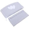 Universalus lovytės apsaugas kūdikiui XXL, širdelės, balti taškeliai pilkame fone