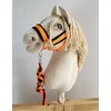 Super Hobby Horse Pavadėlis hobi arkliukui, dviguba virvė, neoninė oranžinė/juoda