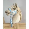 Super Hobby Horse Pavadėlis hobi arkliukui, baltai žydras, pintas