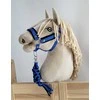 Super Hobby Horse Pavadėlis hobi arkliukui, juodai mėlynas dvigubas kordas