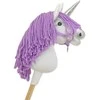 Super Hobby Horse Vienaragis ant lazdos su violetine karčiais ir sidabriniu ragu Hobby Horse