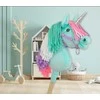 Super Hobby Horse Hobby Horse vienaragis lazdoje su spalvota karčiene ir sidabriniu ragu
