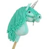 Super Hobby Horse Hobby Horse vienaragis ant lazdos mėtų spalvos su sidabriniu ragu