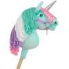 Super Hobby Horse Hobby Horse vienaragis lazdoje su spalvota karčiene ir sidabriniu ragu
