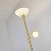 Elaina LED aukštyn šviestuvas su skaitymo lempute, žalvaris