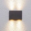 Kvadratinis lauko sieninis šviestuvas Henor su 4 LED