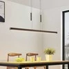 LED medinis linijinis pakabinamas šviestuvas Tamlin, juodas riešutas