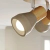 LED prožektorius Filiz pagamintas iš medžio ir betono, 3 lempučių, apvalus