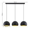 Lindby Tarjei pakabinamas šviestuvas, 146 cm, juodos ir auksinės spalvos