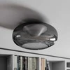 Stiklinis LED lubinis šviestuvas Mijo dūminio pilkumo