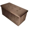 Ikonka Aksominė pufas su dėtuve 77x38x37 cm, rudas, sulankstomas