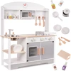 Ikonka Medinė vaikiška virtuvėlė MODERN CLASSIC MDF su priedais, 82 cm, pilka