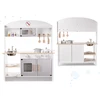 Ikonka Medinė vaikiška virtuvėlė MODERN CLASSIC MDF su priedais, 82 cm, pilka