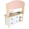 Ikonka Medinė vaikų virtuvėlė MDF MODERN CLASSIC su priedais, 82 cm, rožinė