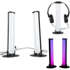 Ikonka RGB LED stalo lempa žaidimams, stulpeliai su nuotolinio valdymo pulteliu, 2 vnt. rinkinys