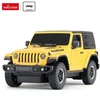Nuotoliniu būdu valdomas geltonas „Jeep Wrangler JL“ automobilis, 1:24, „Rastar“ 79500