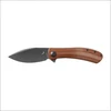 Sulankstomas peilis Trollsky Knives Mandu EVO MTE006 Liner Lock Pilkas Stonewashed 14C28N Brown Micarta