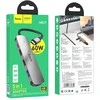 Adapteris Hoco HB27 Type-C daugiafunkcis keitiklis HDMI+USB3.0+USB2.0*2+PD pilkas
