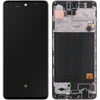 Ekranas Samsung A515 A51 su lietimui jautriu stikliuku ir rėmeliu originalus Juodas (assembled service pack)