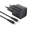 Įkroviklis Acefast A118 30W GaN USB-C + USB-C to USB-C cable 1.2m juodas