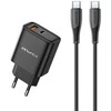 Įkroviklis Awei PD81C-EU 22.5W USB-A/USB-C + USB-C to USB-C cable 1.0m juodas