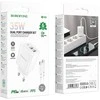 Įkroviklis Borofone BN9 35W 2xUSB-C + USB-C to USB-C cable 1.0m baltas