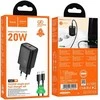 Įkroviklis Hoco N60 20W GaN USB-C + USB-C to USB-C cable 1.0m juodas