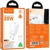 Įkroviklis Hoco N60 20W GaN USB-C + USB-C to USB-C cable 1.0m baltas