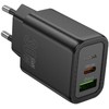 Įkroviklis Hoco N63 30W GaN USB-C/USB-A juodas