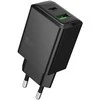 Įkroviklis Hoco N71 30W GaN USB-C/USB-A juodas