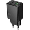 Įkroviklis Hoco N71 30W GaN USB-C/USB-A juodas