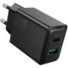 Įkroviklis Hoco N71 30W GaN USB-C/USB-A juodas