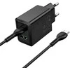 Įkroviklis Hoco N71 30W GaN USB-C/USB-A + USB-C to USB-C cable 1.0m juodas