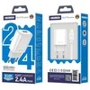 Įkroviklis Jellico EU01 2.4A USB-A + USB-A iki Lightning kabelis 1.0m baltas