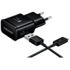 EP-TA200EBE + EP-DG970BBE Samsung 15W kelioninis įkroviklis + USB-C duomenų kabelis juodas (OOB masinis)