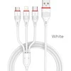 USB kabelis Borofone BX17 3in1 microUSB-Lightning-Type-C baltas