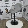 Re Stock Furniture Aksominė baro kėdė „Bona“, pilka
